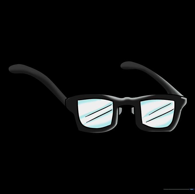 A fully colored, vibrant illustration of a pair of glasses.