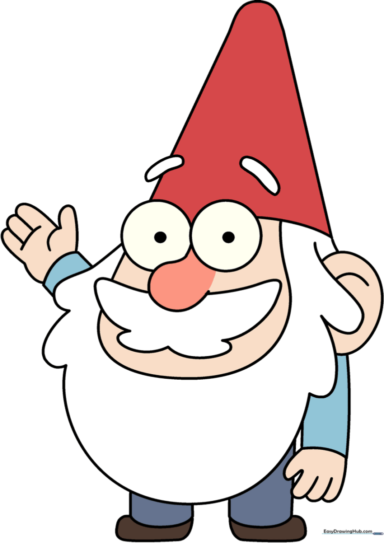 A colorful, finished illustration of a gnome from Gravity Falls.