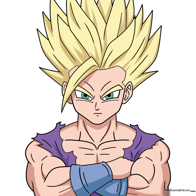 Fully colored Gohan character with vibrant yellow hair.
