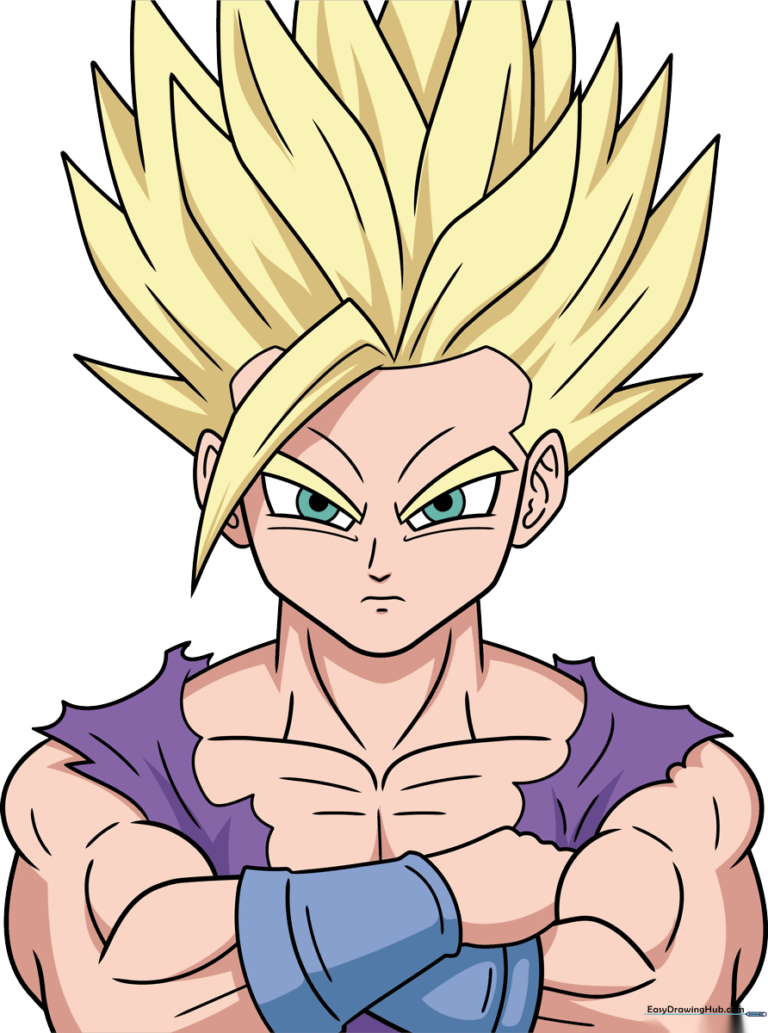 Completed drawing of Gohan in his Super Saiyan form.