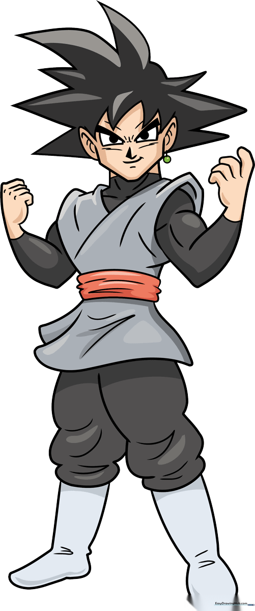 Full-body colored illustration of Goku Black in a dynamic anime pose.