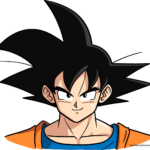 Full-color illustration of Goku ready for a battle.