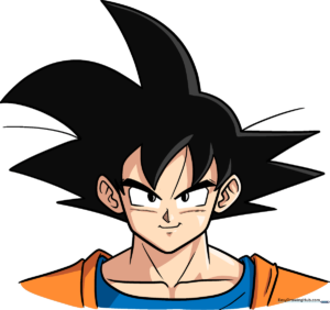 Full-color illustration of Goku ready for a battle.