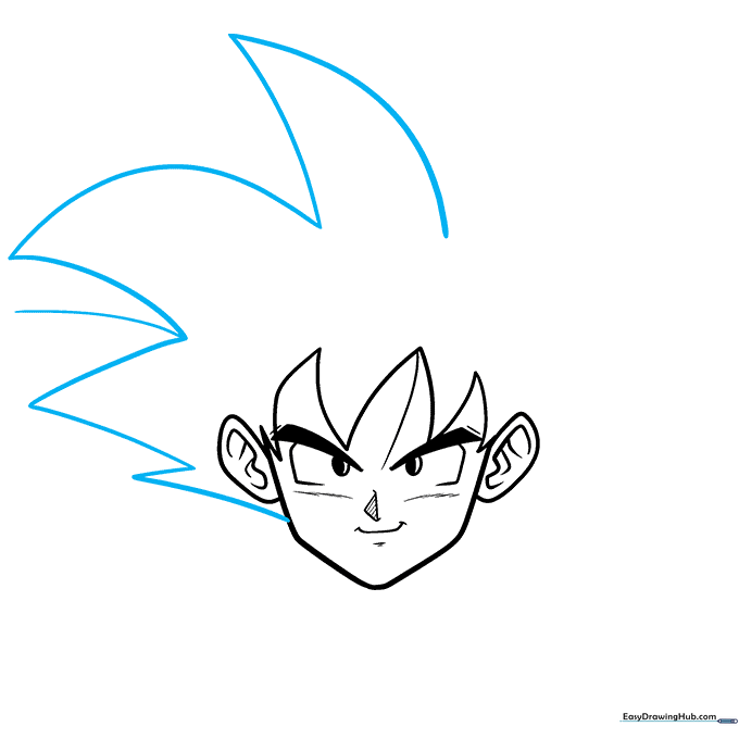 Adding more volume and spikes to Goku's iconic hairstyle.