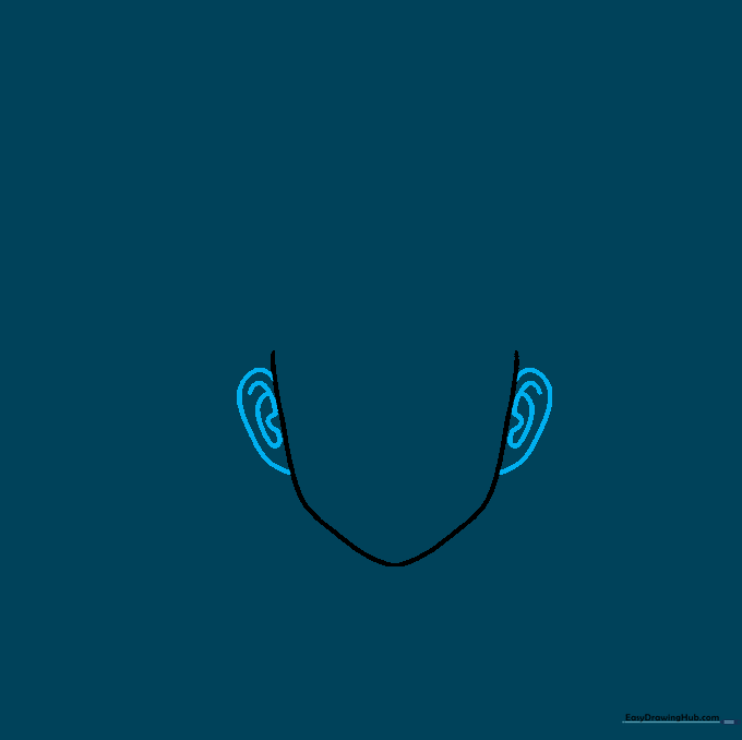 Goku's head outline with ears added on both sides.