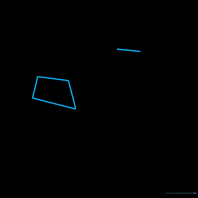 A trapezoid shape connected to the initial lines to form the front of the gold bar.