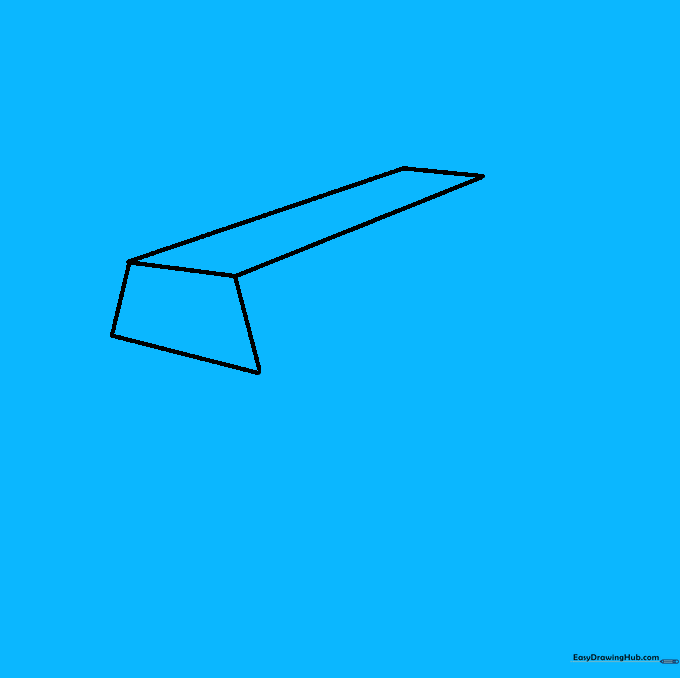 Adding a side face to the gold bar to complete the three-dimensional perspective.