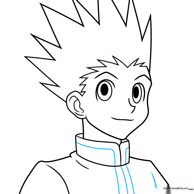 Adding the final trim details to Gon's jacket.