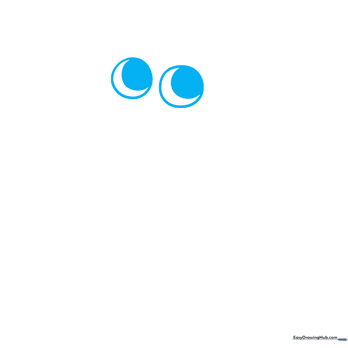 Two circular eyes with pupils and eyelids for Goob from Dandy's World.