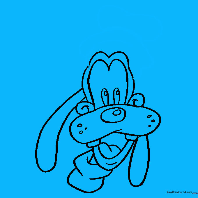 Drawing Goofy's iconic hat with a shaded hatband.