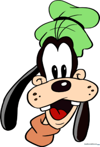 A vibrant, completed illustration of Goofy, perfect for coloring inspiration.
