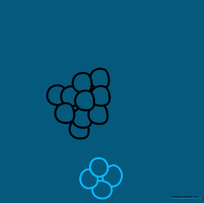 Adding a second row of overlapping circles to build the grape cluster shape.