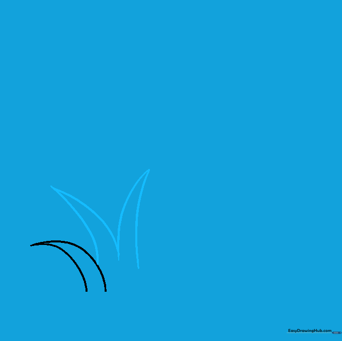 Multiple overlapping blades of grass drawn in a cluster.