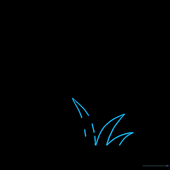 Drawing grass blades in the background to create depth.