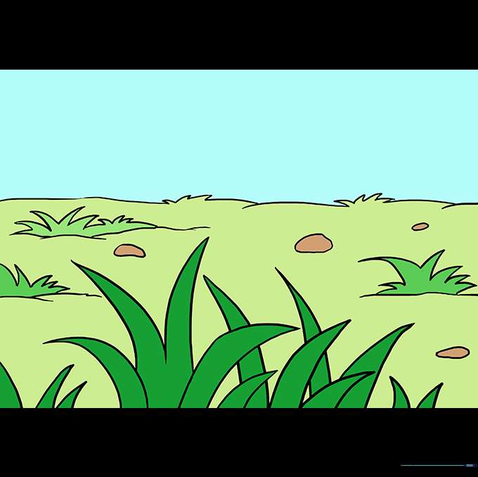 A fully colored grassy landscape ready for animal additions.