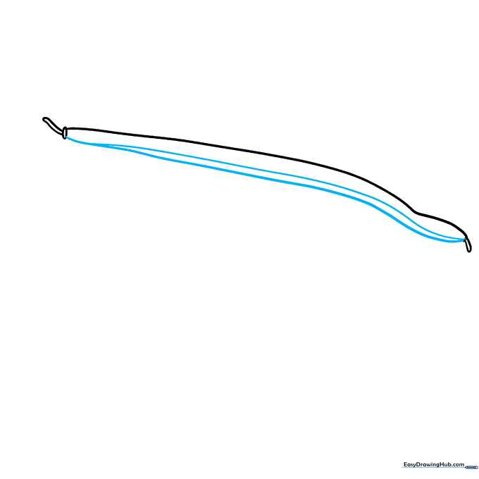 Drawing the second side of the bean pod and adding a center seam line.
