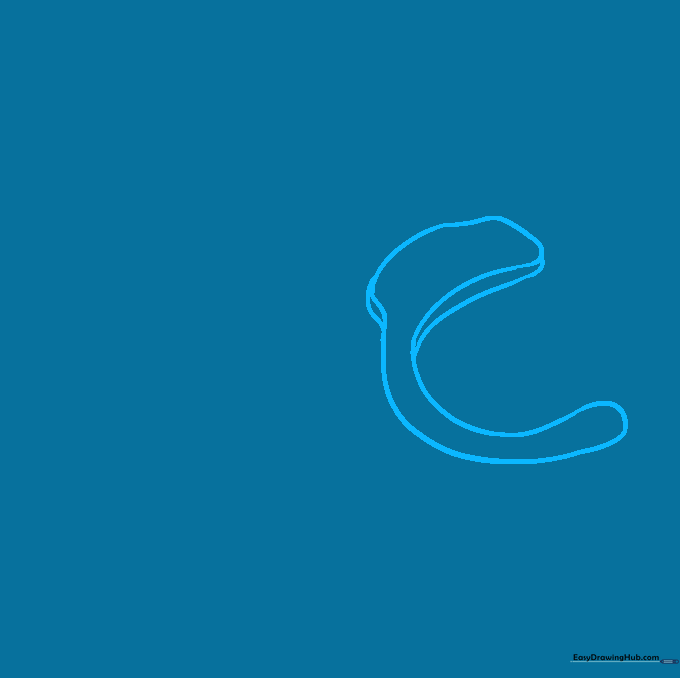 A light pencil sketch of a C-shaped curve representing the double strand of a handcuff.