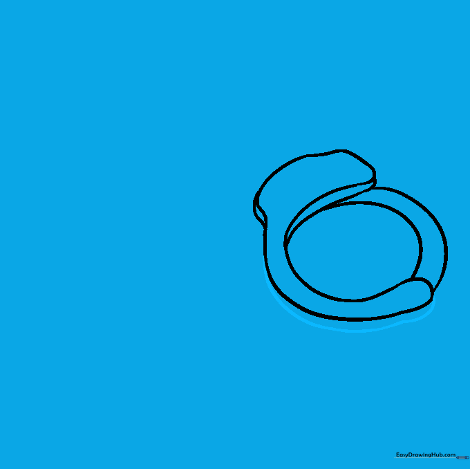 A secondary curved line added inside the main shape to provide a 3D perspective.