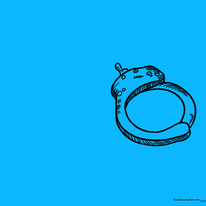 A double-oval chain link connected to the handcuff swivel.