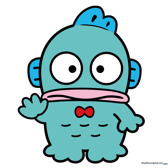 The finished, colored drawing of Hangyodon.