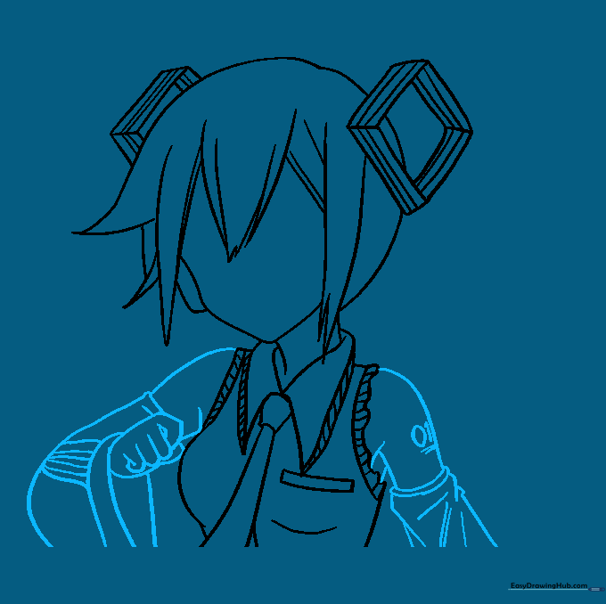 Sketching Miku's arms and sleeves