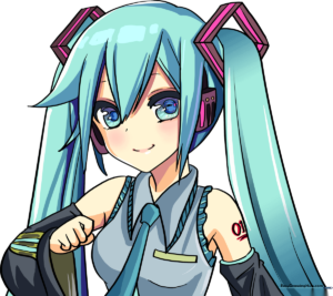 Colorful illustration of Hatsune Miku, the virtual idol