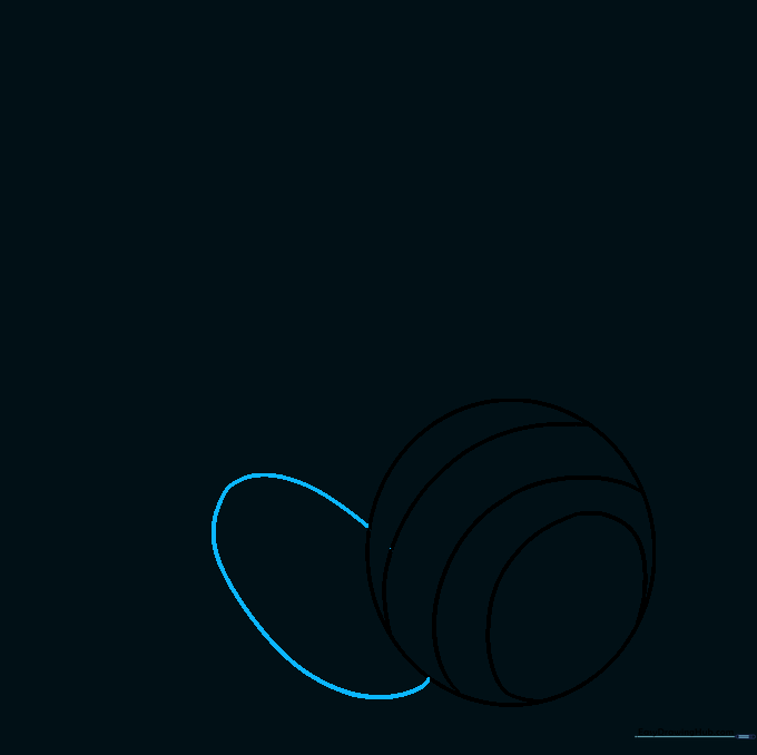 A second oval shape drawn behind the first to represent the opposite side of the headphones.