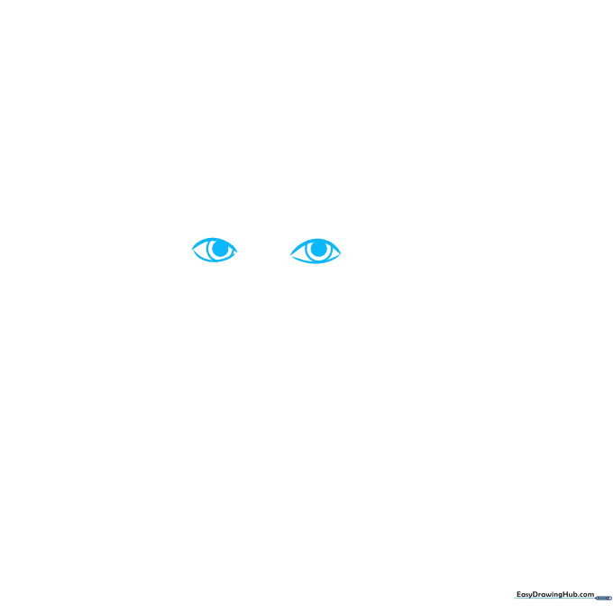 Close-up sketch of Helen Keller's eyes showing two almond-shaped outlines with pupils and irises.