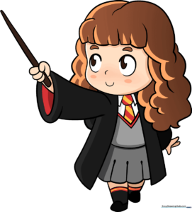 A vibrant, finished illustration of Hermione Granger holding her wand, ready for a magical adventure.
