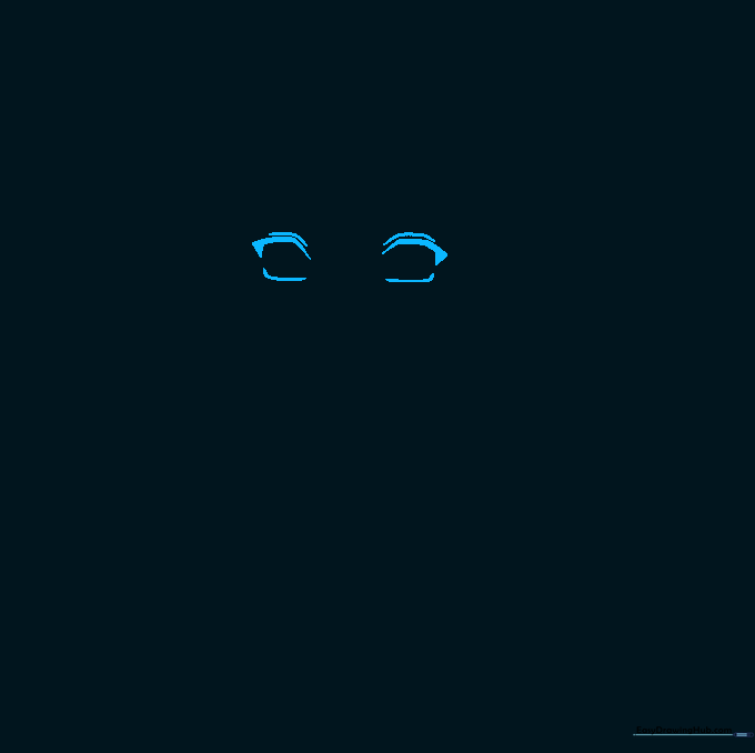 Close-up sketch of Hinata Hyuga's anime-style eyes with defined upper lids and curved creases.