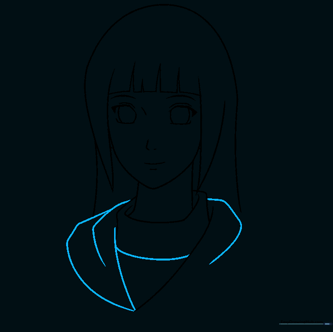 Adding detail lines to the clothing to create depth and fabric folds.