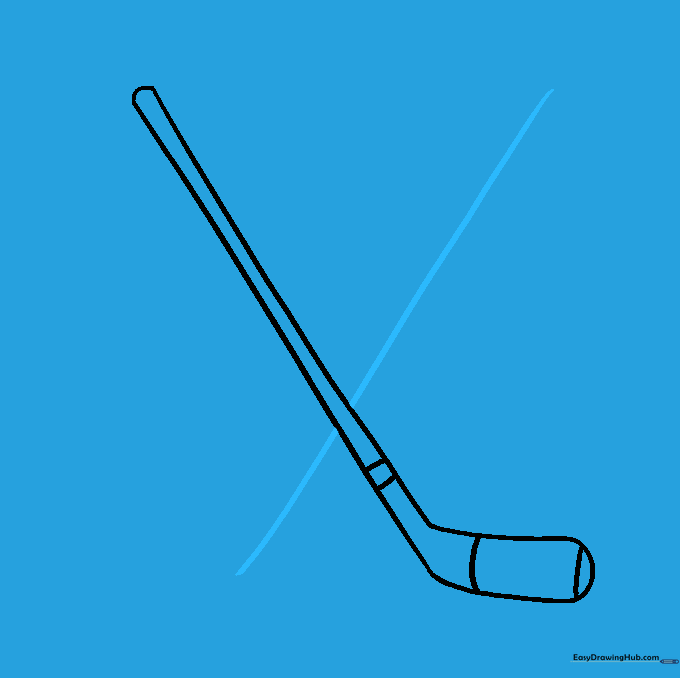 A second diagonal line intersecting the first to form an X shape.
