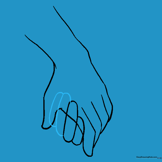 Continuing the second hand with additional finger shapes