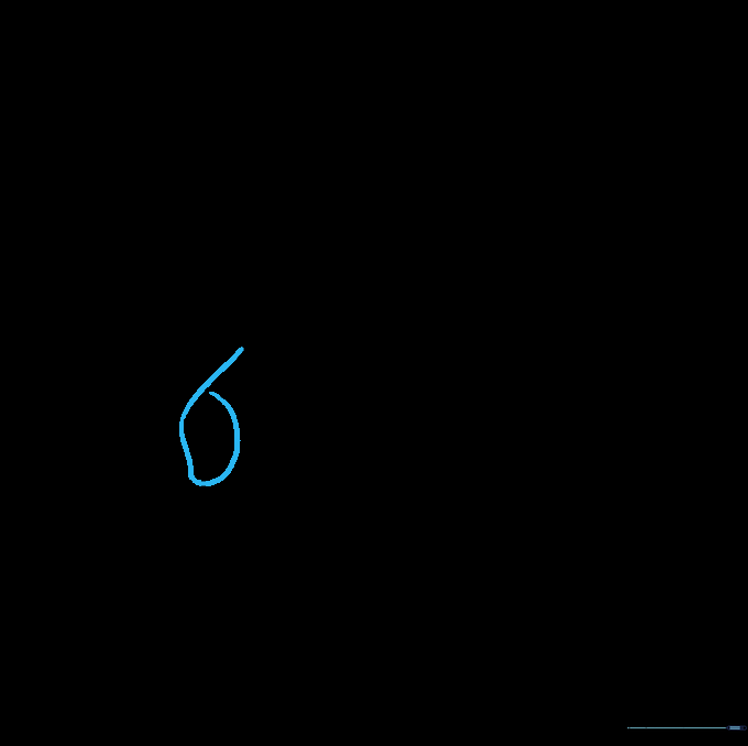 Drawing the thumb of the second hand resting on the first