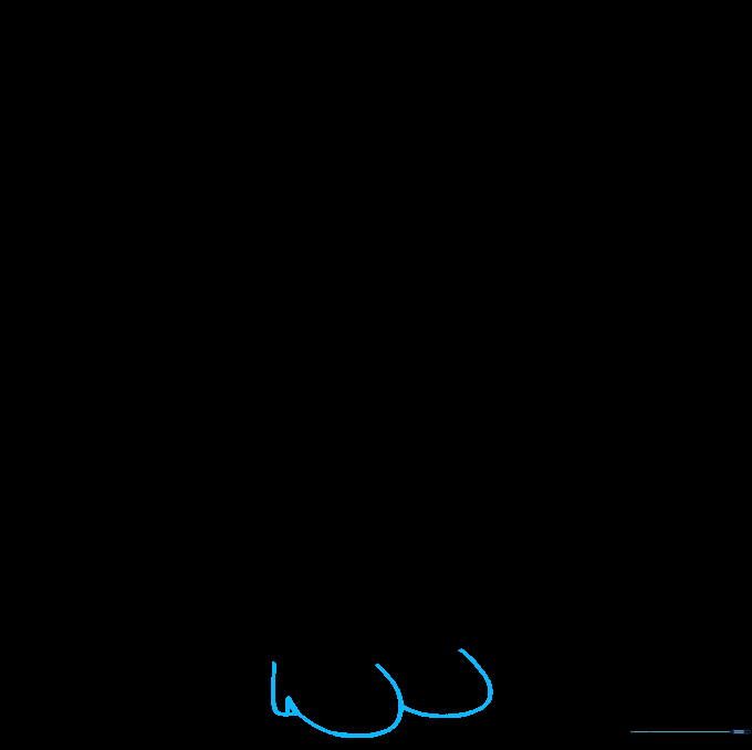 Drawing the rounded shoes at the base of the Homer Simpson figure.