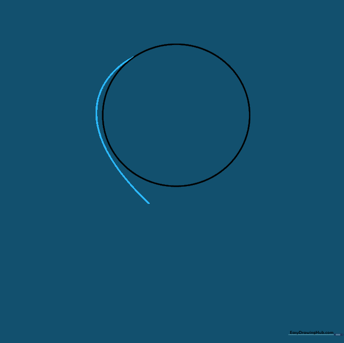 A curved line added to the side of the circle to give the hot air balloon a rounded, three-dimensional look.