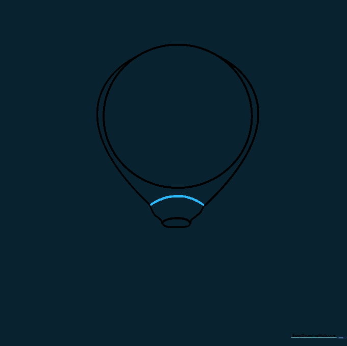 A curved line added inside the skirt area to add depth and detail to the balloon's base.