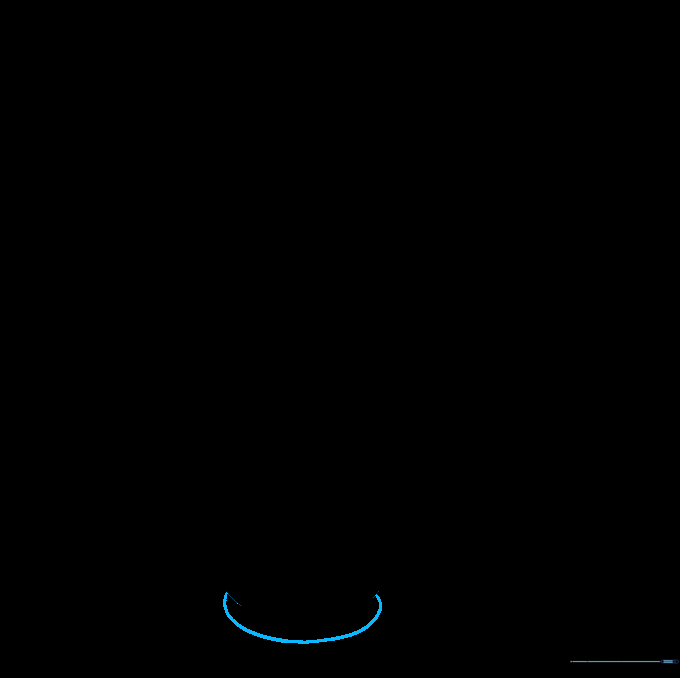 Drawing a curved line at the bottom to define the base of the mug.