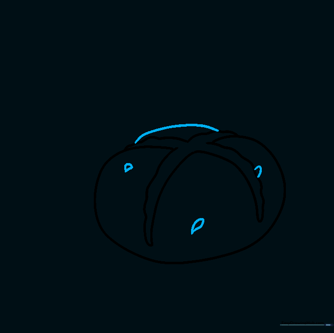 Adding small irregular shapes to the bun surface to simulate fruit texture.