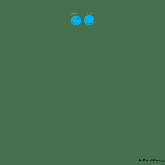 Two circular eyes with highlights being sketched on white paper.