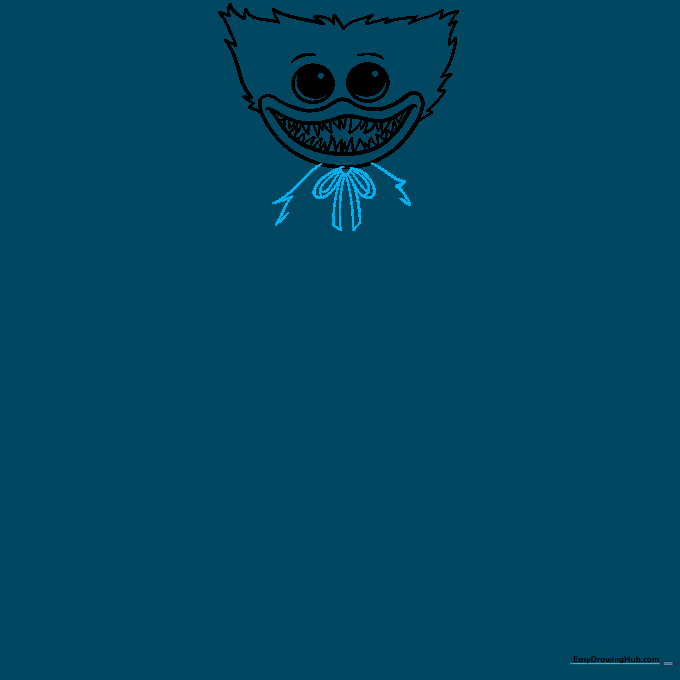Detailed bow tie being added beneath the character's chin.