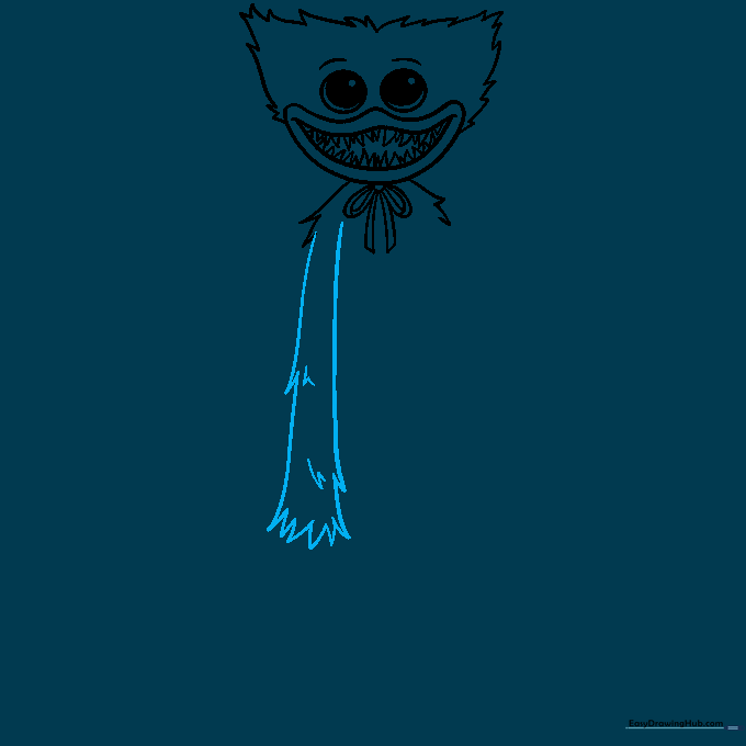 Long, thin arm being drawn with a triangular hand.
