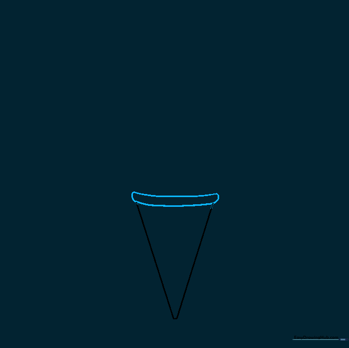 The V-shape cone base with a thick, curved rim added to the top.