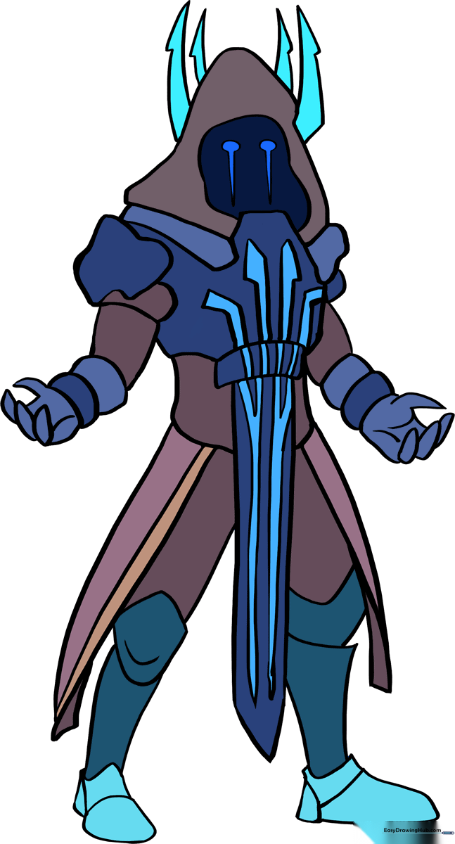 Full-body illustration of the Ice King from Fortnite, showcasing the final colored result.