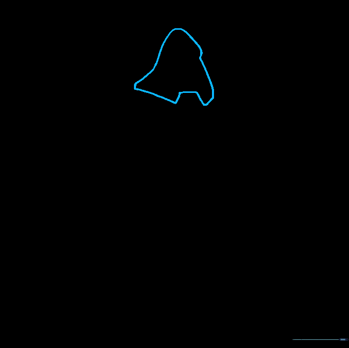 Outline of the Ice King's pointed hood shape drawn with light pencil strokes.