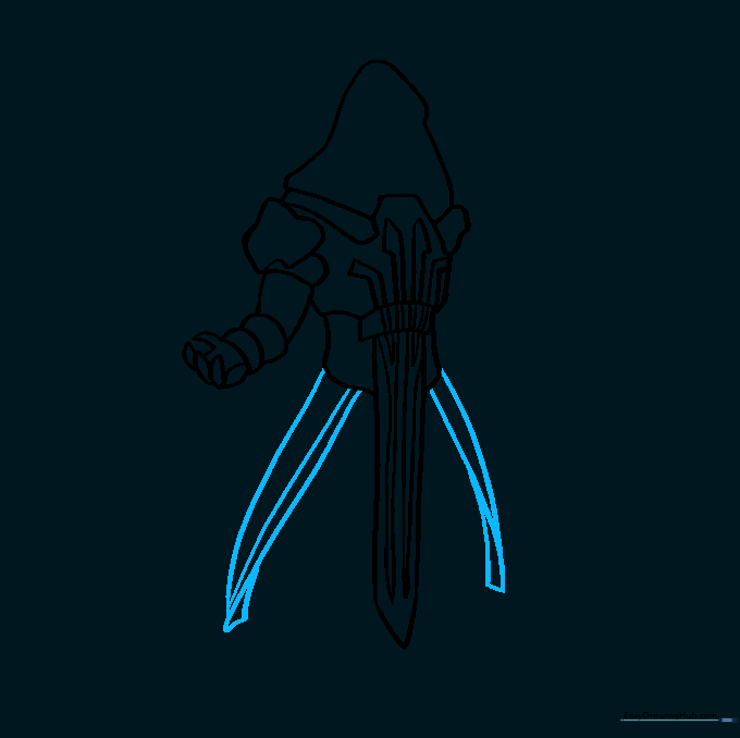 Adding flowing robe details to the lower half of the Ice King's character.