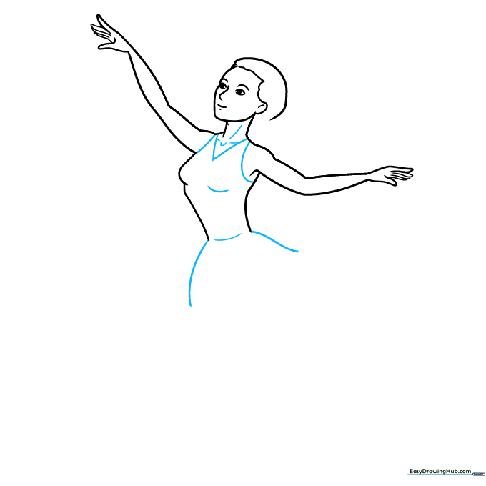 Adding decorative elements to the ice skater's outfit.