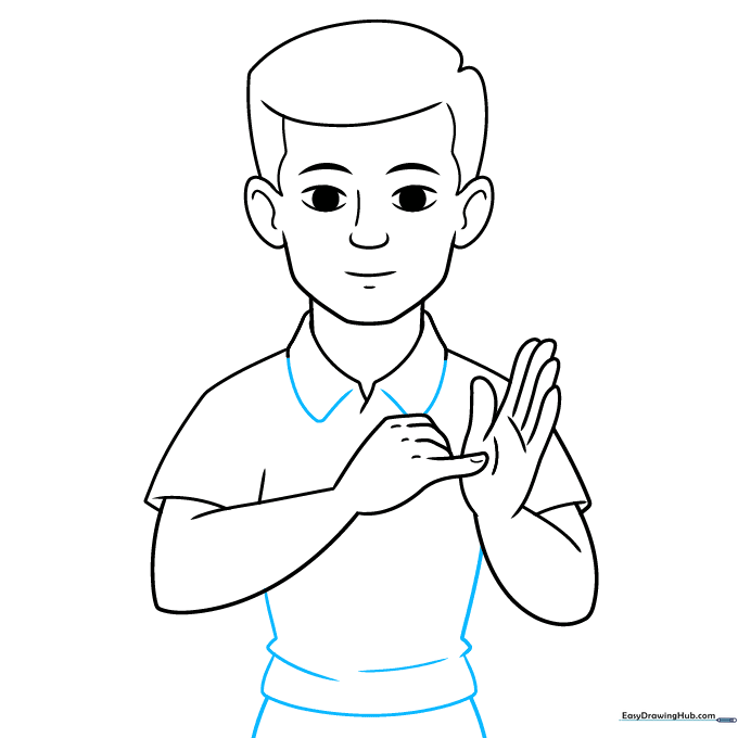 Adding the torso and clothing details to the character.