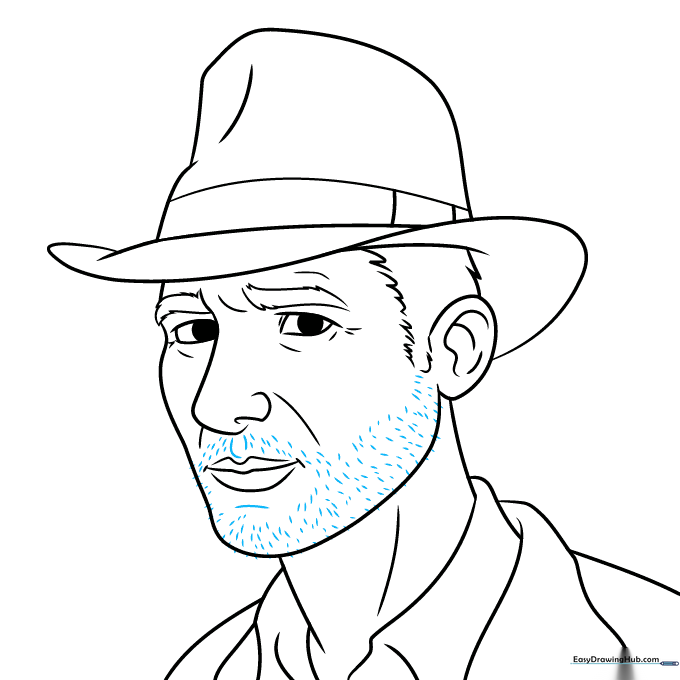 Adding final texture details like stubble to the face.