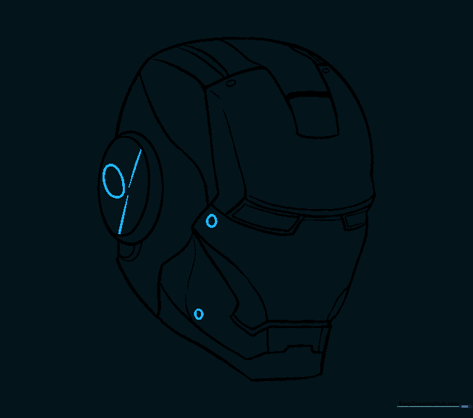 Adding technical detail lines to the ear piece.